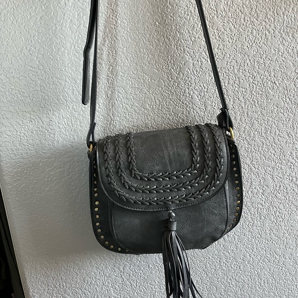 Cross body bag. Gray with Gold metal - Picture 1 of 3